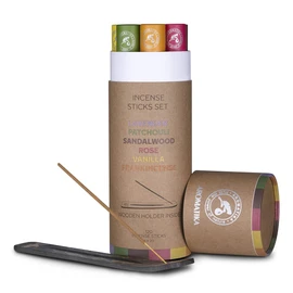 Incense Stick Set, Incense Sticks Holder, Incense Sticks, 6 Fragrances, Lavender, Patchouli, Sandalwood, Rose, Vanilla, Frankincense, Aromatherapy Set, Aroma Sticks & Holder