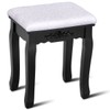 Casart Bathroom Vanity Wood Makeup Dressing Table Stool Set with