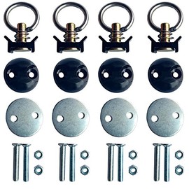 4 Pack Round Anchor Point Tie Down Kit, Bolt On Fitting Kit with Quick Release Tie Down Anchor