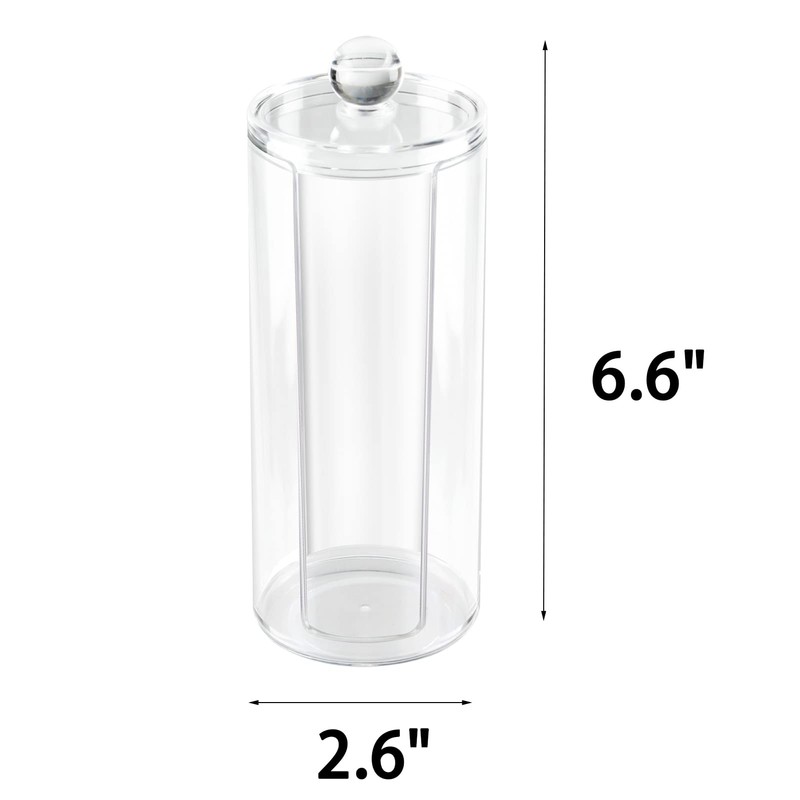 Acrylic Cotton Rounds Holder with Lid for Vanity, Facial Makeup