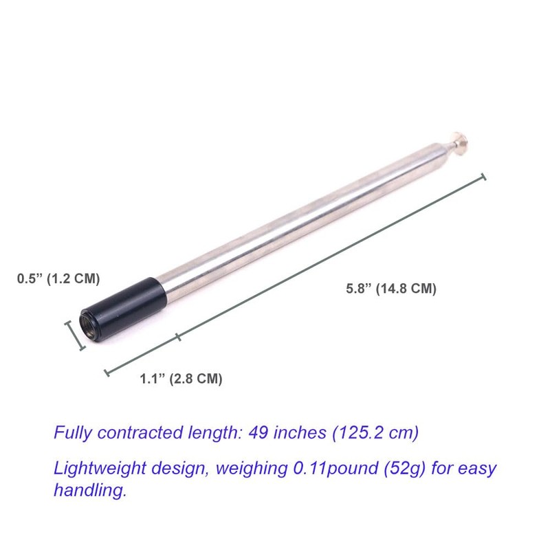 Telescopic Whip for GRA-HF750T | Stainless Steel Replacement Antenna Element