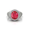 DINJEWEL 7.00 Carat Natural Ruby/Manik Gemstone 925 Sterling Silver Statement