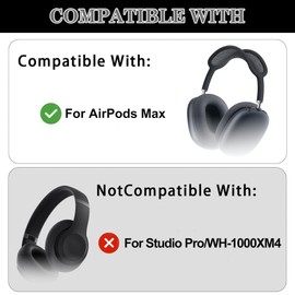 Silicone Ear Pads Cover Protector for AirPods Max Headphones Cushions, Washable Sweat Earpad Covers for AirPods Max Wireless On-Ear Headphones Accessories Protective Pads Case Cover (Black)