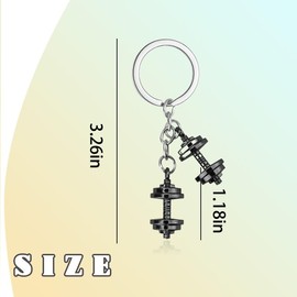 Motivational Fitness Gifts for Boyfriend Husband Bodybuilder Powerlifting Gifts for Coach Personal Trainer Gift for Men Black Dumbbell Accessories for Car Keys Gym Bag Charms for Tote Bags Backpack