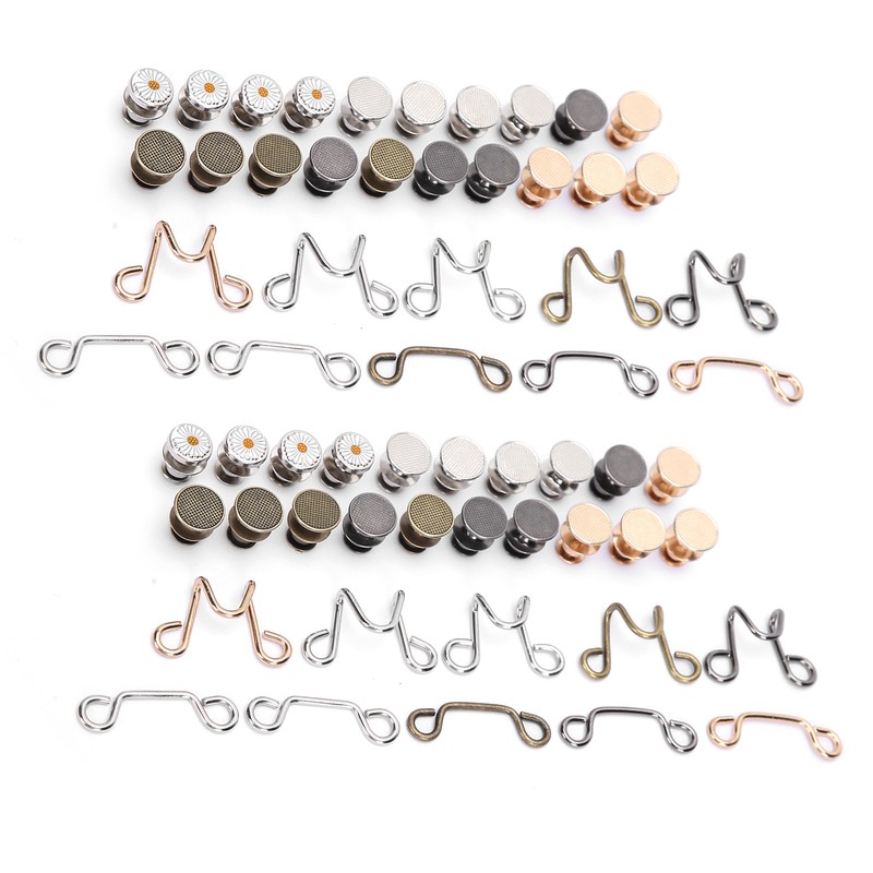 Adjustable Waist Buckle Extender Set Jean Waist Extender Button Replacement