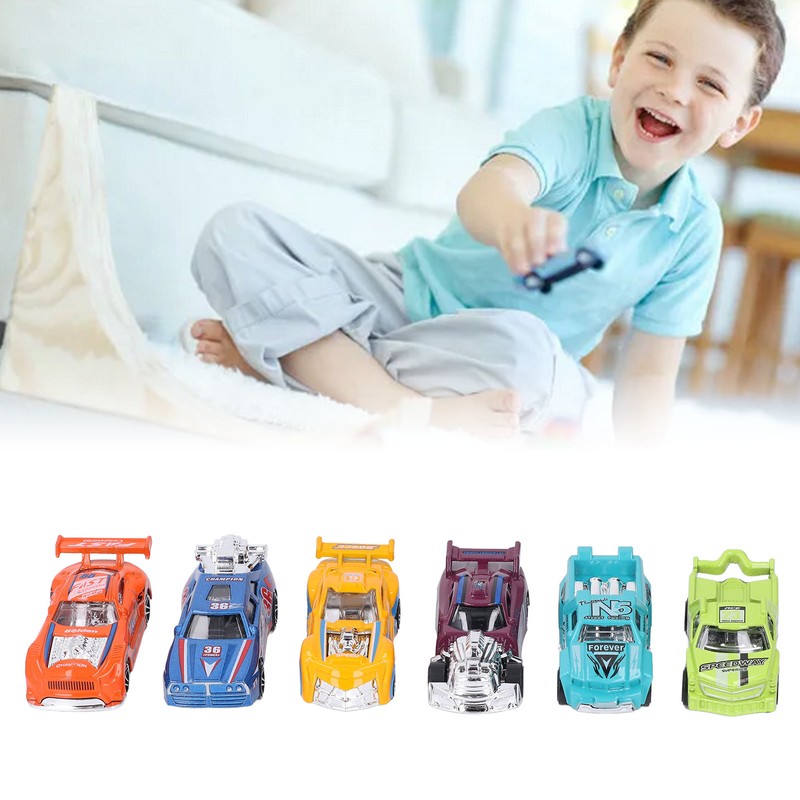 6pcs 1:64 Scale Alloy Racing Cars Set High Simulation Collectible