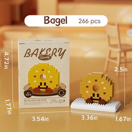 Jollcnoia Bagel Happy Bread Series Food Cute Series Set Toy Mini Bricks Micro Building Kit Toys Desktop Ornaments Gift for Adults Kids