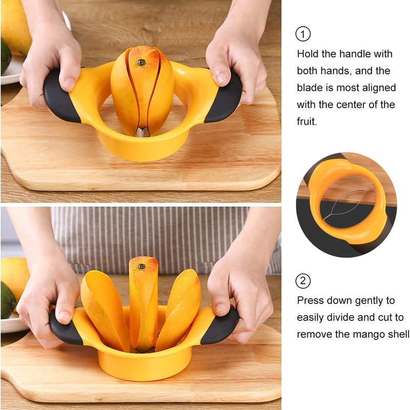 Mango Slicer/Peeler/Cutter/Splitter/Pitte with Stainless Steel Blade Fruit Large Mango Cutter