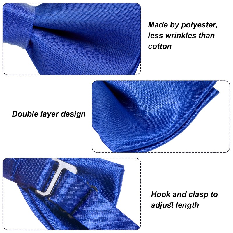 Bskifnn Kids Bow Tie Classic Solid Color Satin Bow Tie