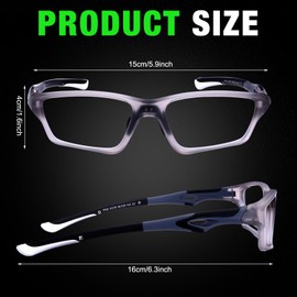 Tallew 1 Set Lensless Protective Glasses with Case Sport Goggles Compatible with Pickleball Without Lenses Protective Eyewear(Gray)