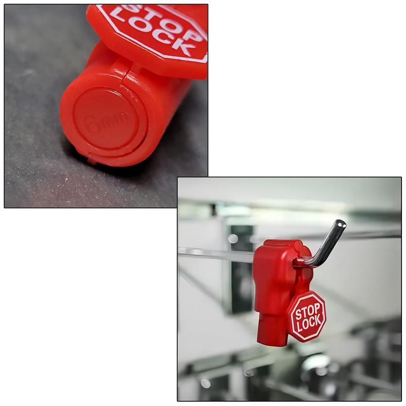 100pcs Red Plastic Stop Locks Anti Theft Peg Hook Locks