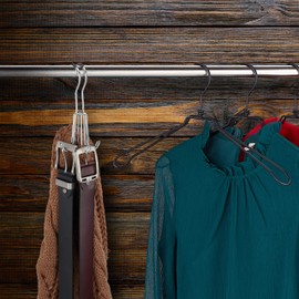 Relaxdays Belt Holder, Wardrobe Hanger Metal Belt Hanger for Belts & Handbags, 4 Hooks, 18 x 9 x 9 cm, Silver