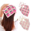 2PCS Crochet Bandanas Headbands Hairbands Flower and Strawberry Crochet Bandanas