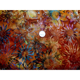 Moda BATIKS #2850105-13" FALL FLORALON A BROWN  BACKGROUND  " BTY