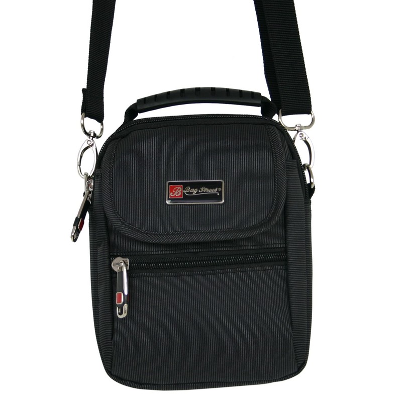 Bag Street International Small Black Shoulder Bag for Men with