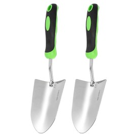 HARFINGTON 2pcs Garden Hand Shovels 13.23 x 3.39 Stainless Steel Transplanting Trowel with Handle Garden Tools for Gardening Weeding Planting, Green