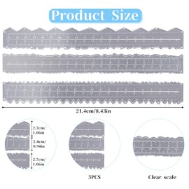 3 Pack Deckle Edge Paper Cutter & Ruler - Carbon Steel Metal Craft Measuring Tool for Wavy Edges