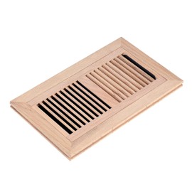 Homewell Red Oak Wood Floor Register, Flush Mount Vent with Damper, 6X14 Inch, Unfinished