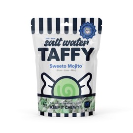 Taffy Shop Sweeto Mojito, Rum Lime Mint Salt Water Taffy Gourmet Soft Chewy Candy, Bulk Sweet Snack, Fresh Gift & Gluten-Free, 35 Individually Wrapped Pieces (7oz)
