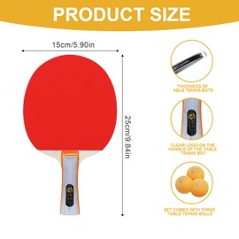 Mritrit Portable Table Tennis Bat Ball Set with 2 Ping Pong Rackets and 3-Star Balls, Compact Carry Case for Indoor or Outdoor Sports, Beginner Friendly and Family Games