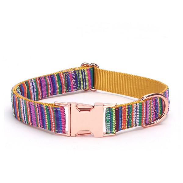 YSHOME&PET Nylon Dog Collar with Metal Buckle and D Ring,