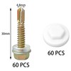 60 PCS Hex Head Self Drilling Screws with Plastic Caps,