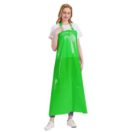 Nanxson CF3148 Unisex Apron TPU Odourless Environmentally Friendly Waterproof Adjustable Neck Shoulder Lightweight Work Apron, Green