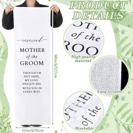 HunnmingRe Mother of the Groom Wedding Memorial Reserved Chair Sign Banner in Loving Memory of Parents Celebrating from Heaven Wedding Linen Memorial Sign Sympathy Gift for Loss Seat (White)
