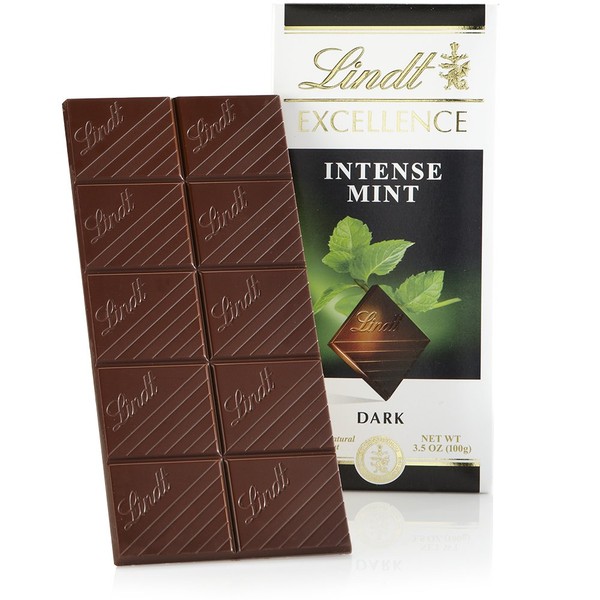 Lindt Excellence Bar, Intense Mint Dark Chocolate, 3.5 Ounce (Pack of 12)