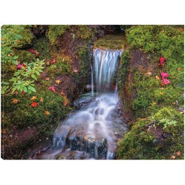 Fine Art Canvas Tranquility Falls Canvas Wall Decor by Artist Tim Oldford for Living Room, Bedroom, Bathroom, Kitchen, Office, Bar, Dining & Guest Room - Ready to Hang - 32 in x 24 in
