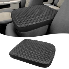 KBH Center Console Armrest Cover for 2002-2012 Dodge Ram 1500 2500 3500, Vinyl Leather, Middle Console Lid Protector Accessories, Anti-Scratch, Black (Fits Jump Seat Console Only)