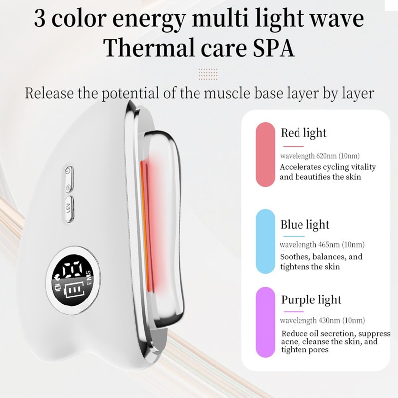 Rain smaller® EMS Gua Sha,Gesichtsmassagegerät Gua Sha Elektrisch mit Vibration&Wärme