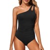 Holipick One Shoulder One Piece Swimsuit for Women Tummy Control