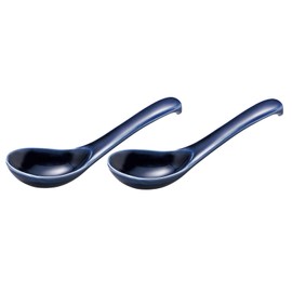 Banko Ware 96021-2 Ginpo Chrysanthemum Astragalus, Small, Set of 2, Lapis Glaze, Navy
