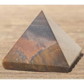 NATURAL BLUE TIGER EYE SMALL GEMSTONE PYRAMID 20-22mm
