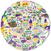 50Pcs Happy Mardi Gras Stickers Waterproof Shopping Carnival Stickers for