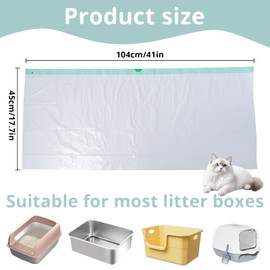 Large Litter Box Liner, 20 Count Litter Box Liner, Extra Large Drawstring Litter Bag, Extra Thick Litter Liner Heavy Duty 36 “x16”, Cat Litter Liner for All Cats Keep Your Home Clean, 20 Lb Capacity