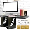 YOSHIKAWA Tatsu Bookend, Trumpet Pattern, Black, Bookstand, Musical Instruments, Music,