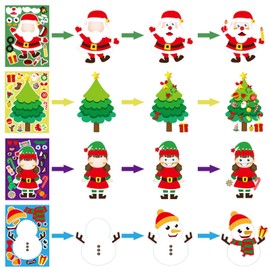 Christmas stickers Make Your Own Christmas Characters Mix and Match Sticker Home Classroom Party FavorChristmas Party Games Sticker School Rewards Christmas decoration