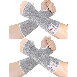Evridwear Arm Protectors for Thin Skin and Bruising Cut Resistant Arm Sleeves Arm Guards Protective Sleeves for Men Women, 2 Pairs with Thumb Hole S/M