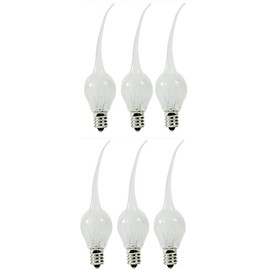 Creative Hobbies® 6 Watt, S6 Shape, Silicone Dipped, Country Style Incandescent, Electric Candle Lamp Chandelier Light Bulbs, Individually Boxed | Pack of 6 Bulbs