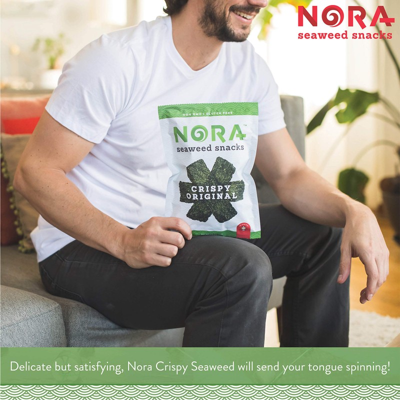 Original Crispy Seaweed Snacks by Nora, Low-Carb Healthy Snacks for