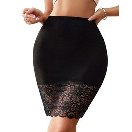 Banamic Half Slips for Women Underskirt Short Mini Skirt Floral Lace Bodycon Underdress