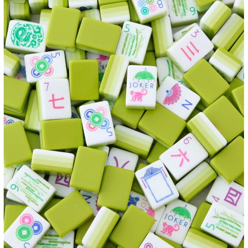 Mahjong Emerald Acrylic Mahjong Tiles American Mahjong 4-layer Engraved American