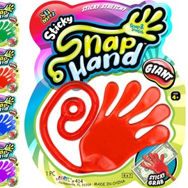 Fun A Ton Giant Snap Hand-Jumbo Sticky Hands Toy (1 Pack Assorted) Large Stretchy Sticky Hands Toy for Kids. Party Favors, Classroom Prizes, Birthday Gifts Easter Day Goodie Bags Stuffers Bulk. 414-1B