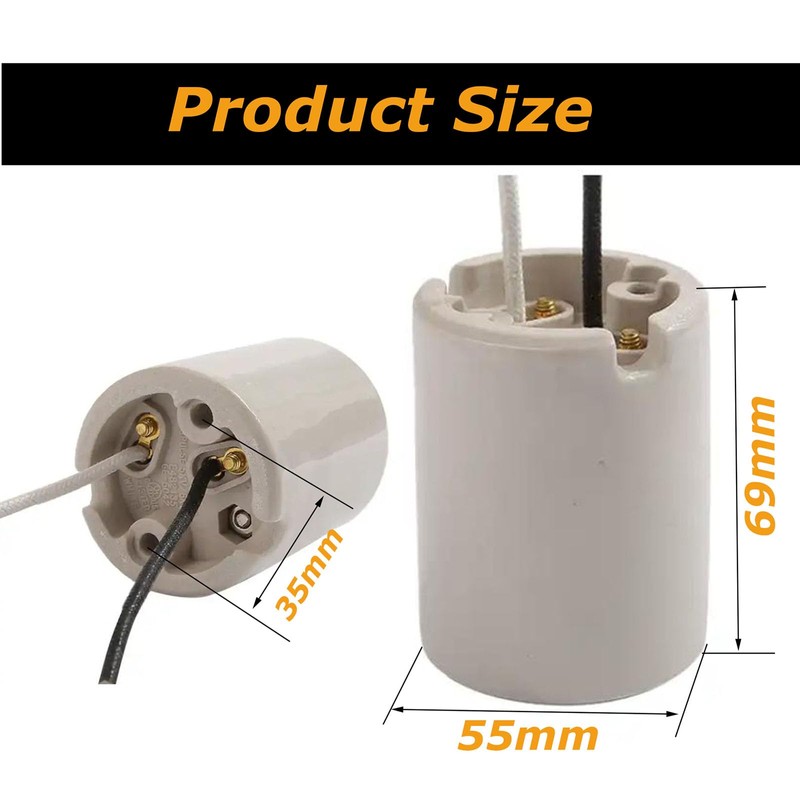 JNXQWE E39 Mogul Base Heavy Duty Keyless Glazed Porcelain Socket,Incandescent