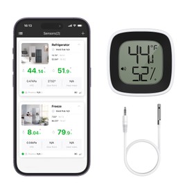 Ankilo Bluetooth Refrigerator Thermometer, Freezer Thermometer Alarm with Smart Bluetooth, Temperature Monitor Sensor for Refrigerator Fishbowl Tub, 164 Ft Connecting Range with APP Control