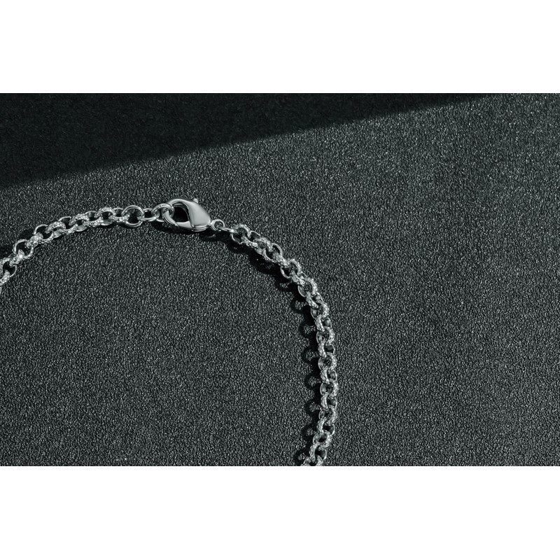 THE BLING KING 4mm Silver Plated Diamond Cut Pattern Belcher