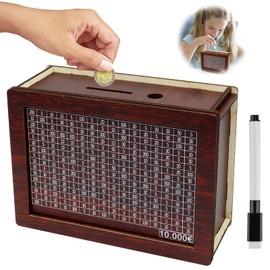 Wooden Money Box, Piggy Bank, Money Box, Retro Money Box Storage Box, Reusable Money Box with Counter, Helps Children the Habit of Saving, Money Boxes for Adults and Children