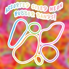 Elastic Rubber Bands 100G’s, Approximately 250pcs, NEON Coloured, Perfect for Home and Office Supplies Industrial Crafts, DIY, Organisation, Natural Rubber Bands Strong and Durable